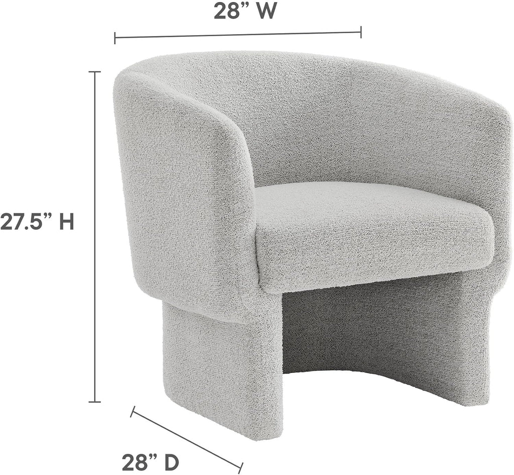 Muse Comfy Barrel Accent Chair in Newsprint