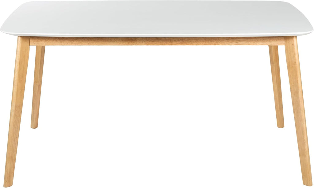 Natural oak dining table with white top