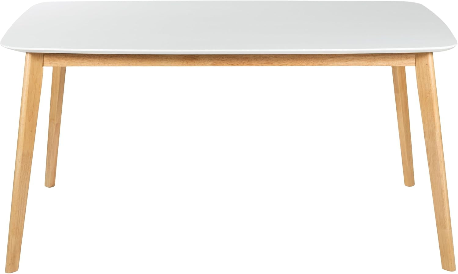 Natural oak dining table with white top