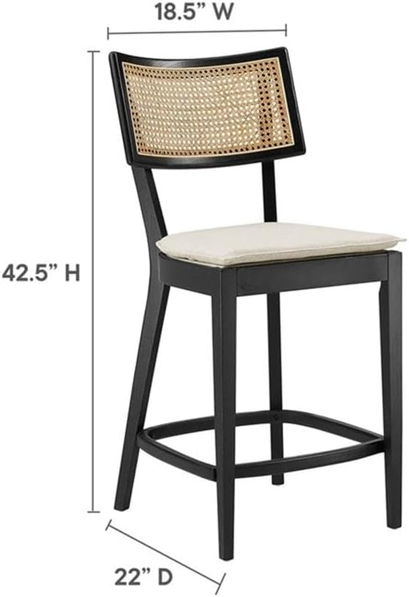 Caledonia Wood Counter Stools - Set of 2 in Black Beige