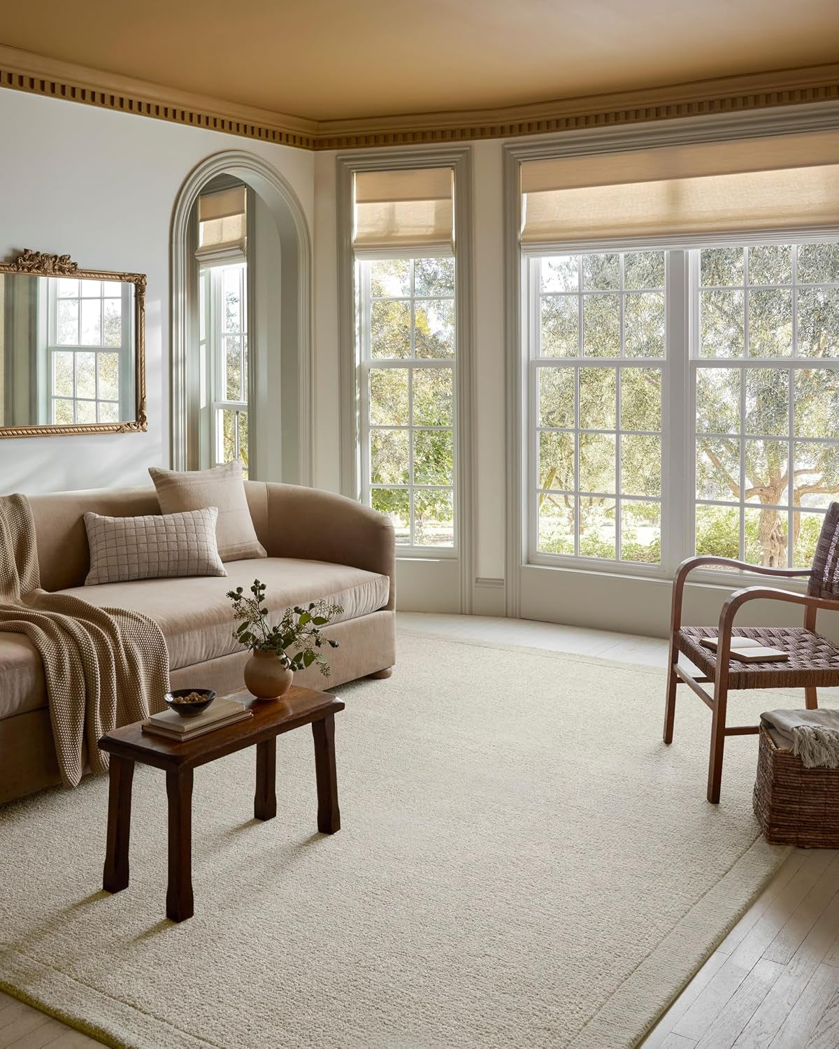 Loloi Magnolia Home Henley Ivory/Silver 5'-0" X 7'-6" Area Rug | Magnolia Home by Joanna Gaines HNY-01 Approx. 5X8 Ivory / White Living Room Dining Room Bedroom, Contemporary, Area Rug