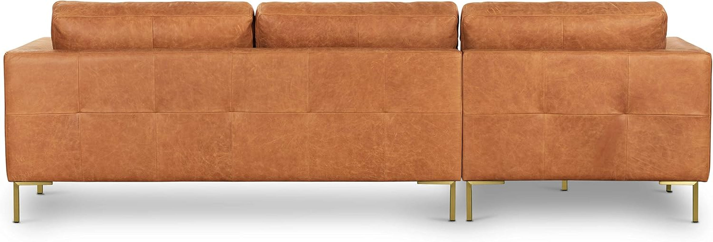 Cognac tan Italian leather sectional