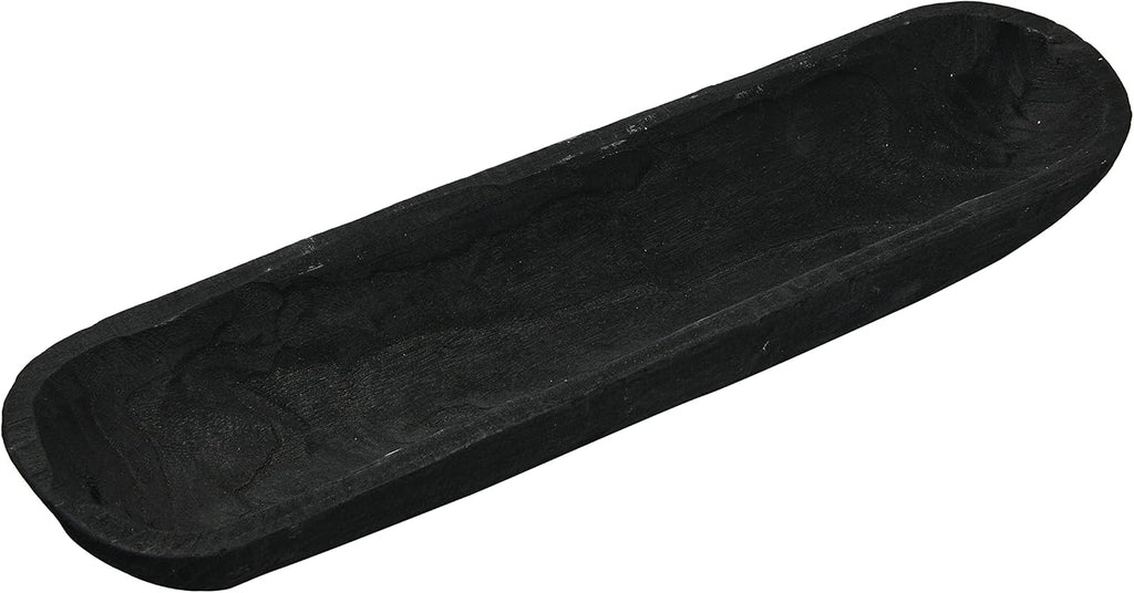 Creative Co-Op Decorative Paulownia Wood Bowl, Black