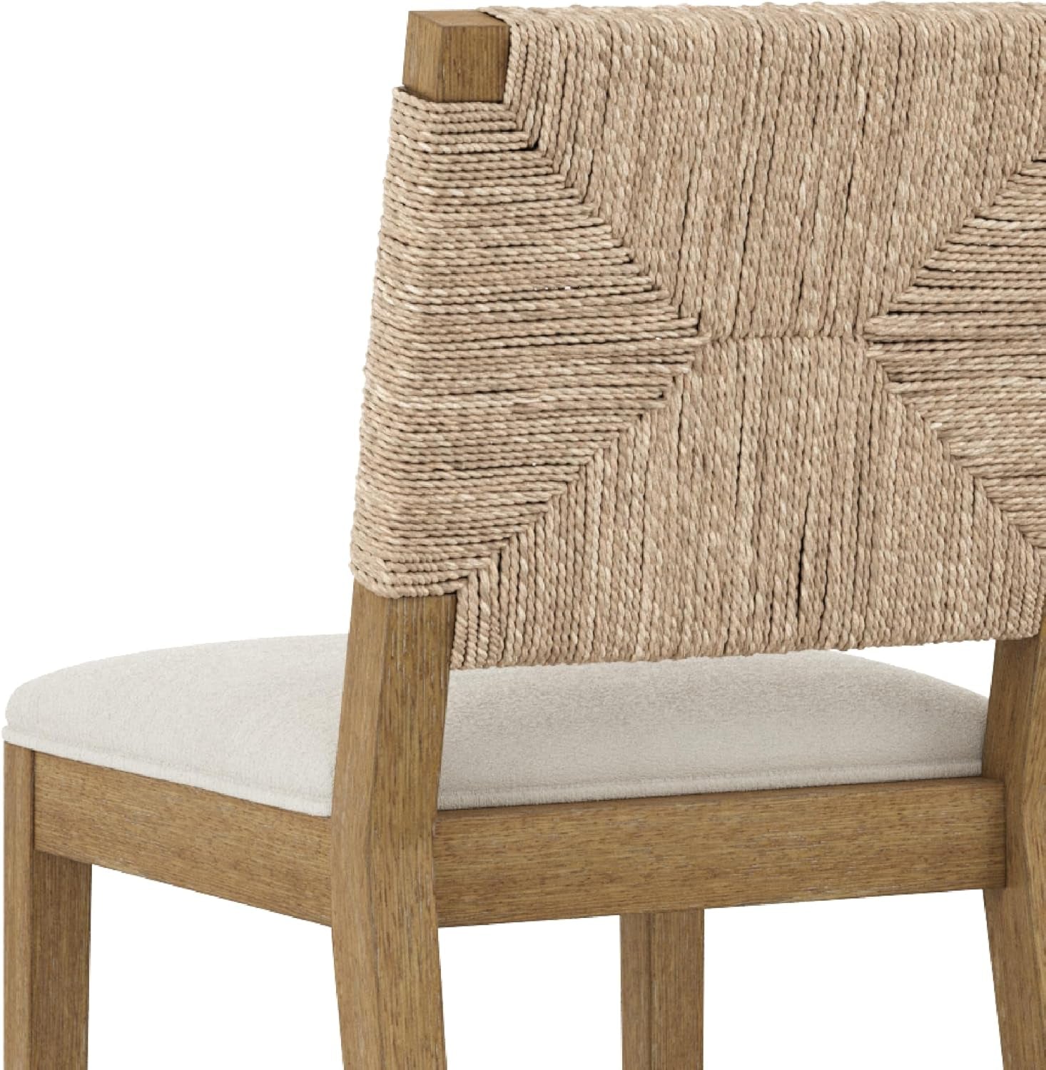 Nathan James Beacon Bohemian Boucle Bar Stool with Back, Bar Height Kitchen Island Chair, Seagrass Bar Stool, Cream Boucle/Brushed Light Brown
