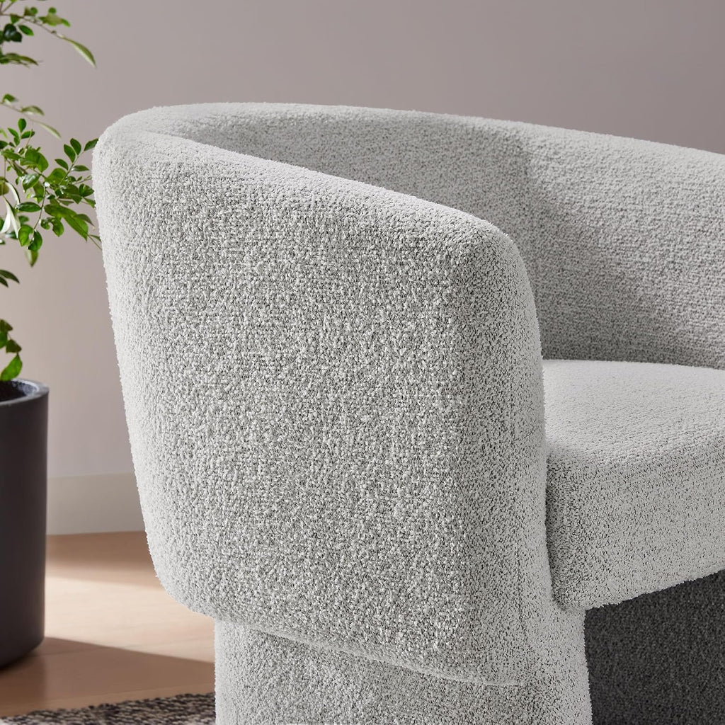 Muse Comfy Barrel Accent Chair in Newsprint