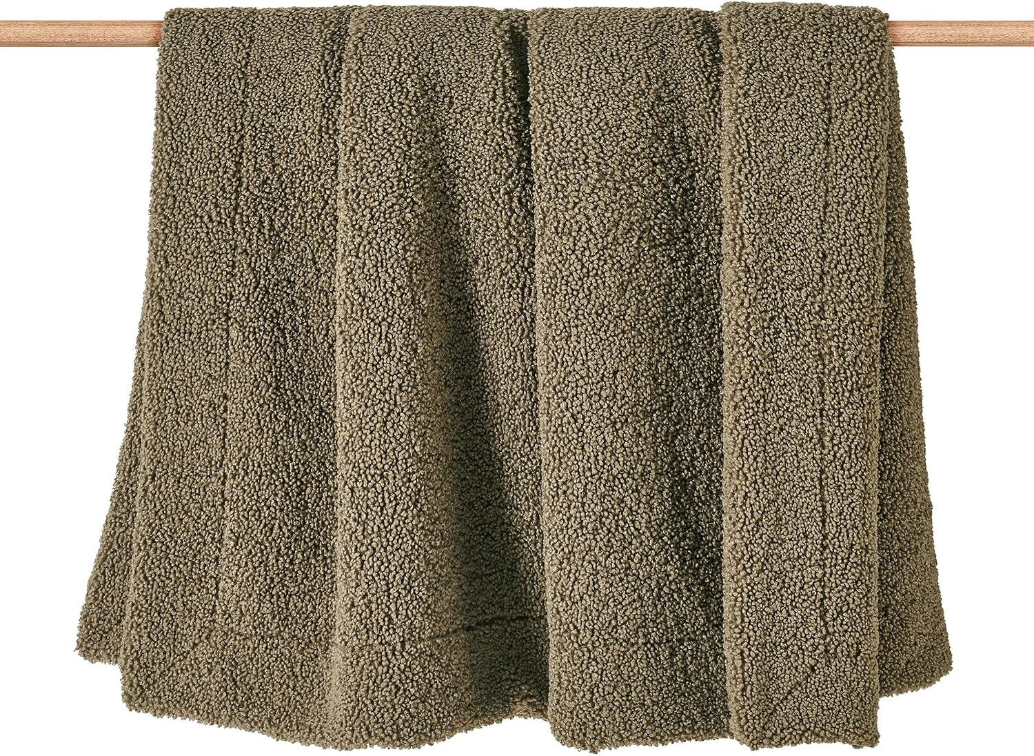 Hiend Accents Teddy Throw Blanket, 50X60 Inch, Dark Oak, Boucle Throw Blanket, Soft Cozy Classic Chic Casual Heavy Blanket, Modern Rustic Plush Comfy Warm Blanket for Bed, Sofa | Plush Woven Boucle, Soft Cozy Heavy Warm Blanket for Couch, Sofa, Bed, Moder