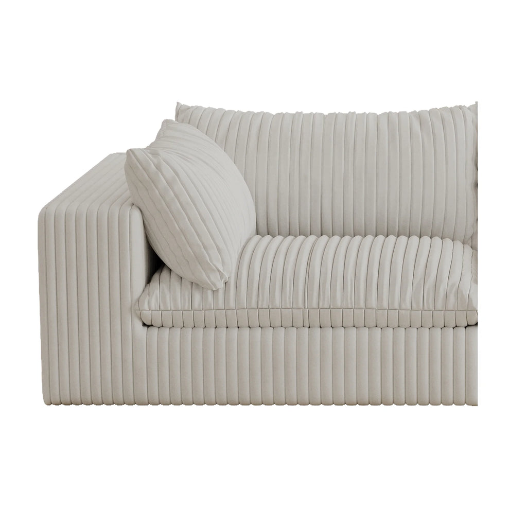 157.6” Corduroy Modular Sectional Sofa,U Shaped Sectional Sofa Couches with Movable Ottoman Chaise,Deep Seat Comfy Cloud Sofa for Living Room,Beige