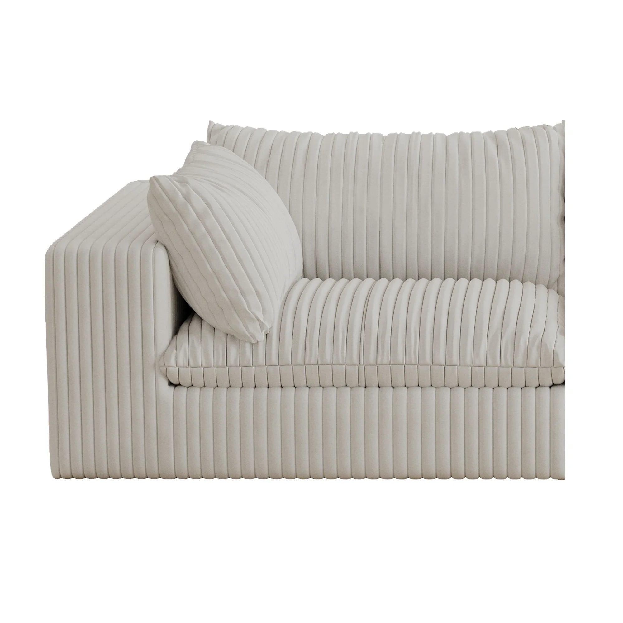 157.6” Corduroy Modular Sectional Sofa,U Shaped Sectional Sofa Couches with Movable Ottoman Chaise,Deep Seat Comfy Cloud Sofa for Living Room,Beige