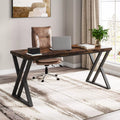 Writing Computer Desk, 55 Inch Heavy Duty Study Desk with Z-Shaped Metal Leg, Modern Simple Home Office Computer Desk