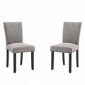 Upholstered Parsons Dining Chairs Set of 2, Fabric Padded Kitchen Chairs with Nailhead Trim & Sturdy Wood Legs, Modern Mid-Century Accent Seating for Living Room, Dining Room, Breakfast Nook