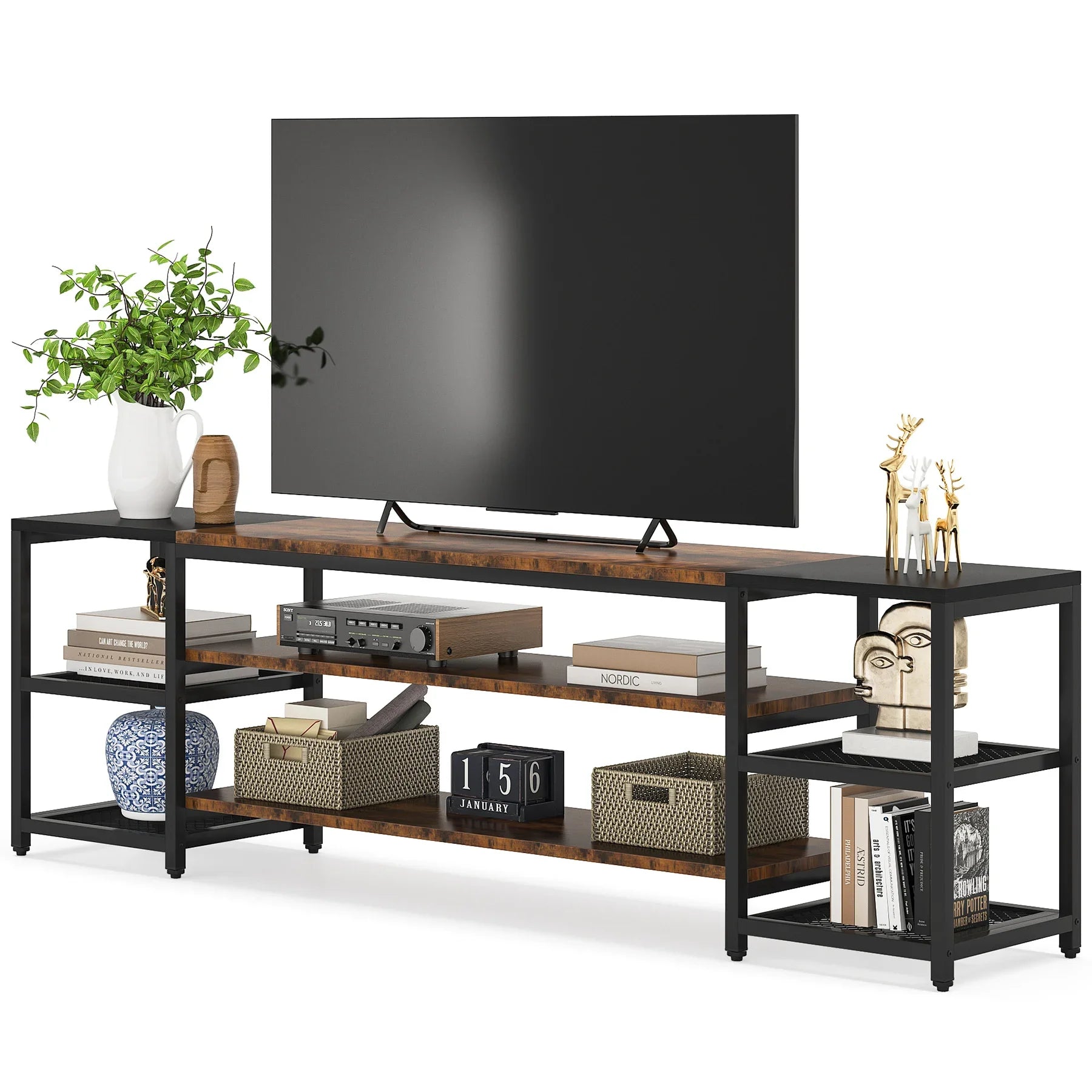 78 Inch TV Stand for Tvs up to 85 Inch, Media Entertainment Center Console Table, 3-Tier TV Console Table
