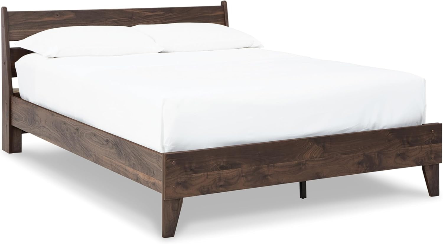 Signature Design by Ashley Calverson Queen Size Bed Frame with Headboard | Mocha Brown Engineered Wood, No Box Spring Needed, 600 Lb Capacity, 7-Inch Under-Bed Space