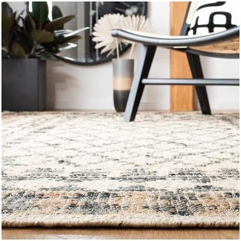 SAFAVIEH Kilim Collection Area Rug - 2'3" X 5', Ivory & Grey, Rustic Geometric Design, Handmade Flatweave Premium Jute, Ideal for the Living Room, Bedroom, Dining Room (KLM755A-25)