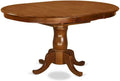 Oval Dining Table Solid Wood Expandable Table for 6 with 18" Butterfly Leaf, Classic Pedestal Base for Kitchen and Dining Spaces, Saddle Brown