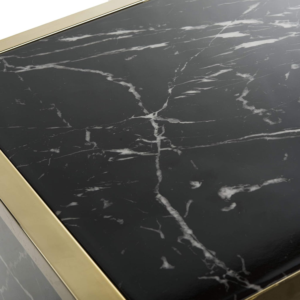 Safavieh Home Kylie Glam Black Marble and Brass Console Table