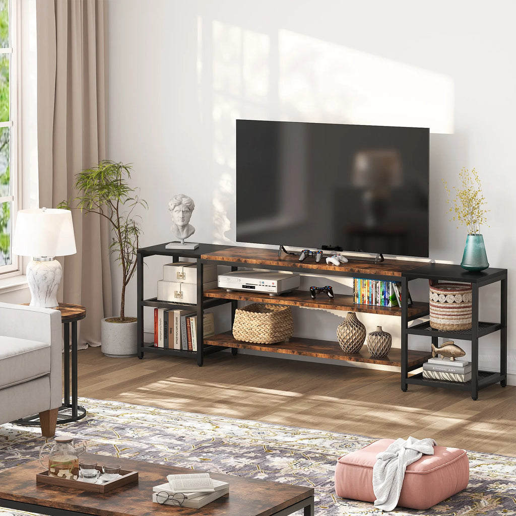 78 Inch TV Stand for Tvs up to 85 Inch, Media Entertainment Center Console Table, 3-Tier TV Console Table