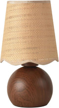 Woven rattan bedside table lamp