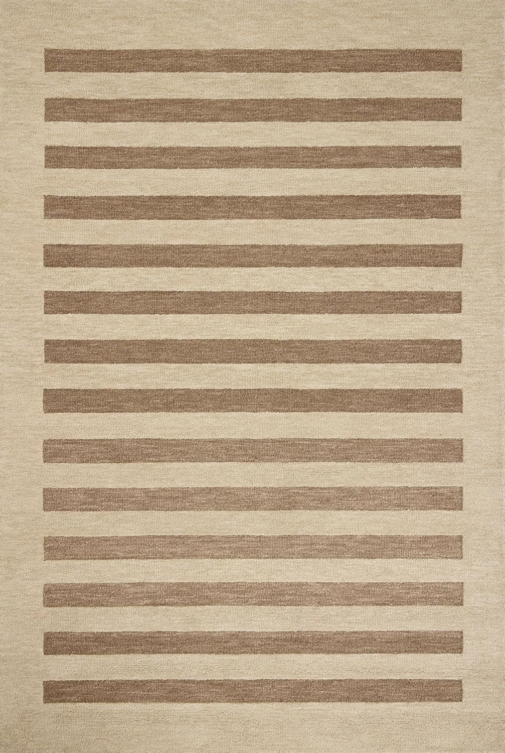 Loloi Leanne Ford Craven Oatmeal/Bark 7'-9" X 9'-9" Area Rug | CVN-05 Approx. 8X10 Beige Living Room Dining Room Bedroom, Classic, Organic, Hand-Tufted, Area Rug