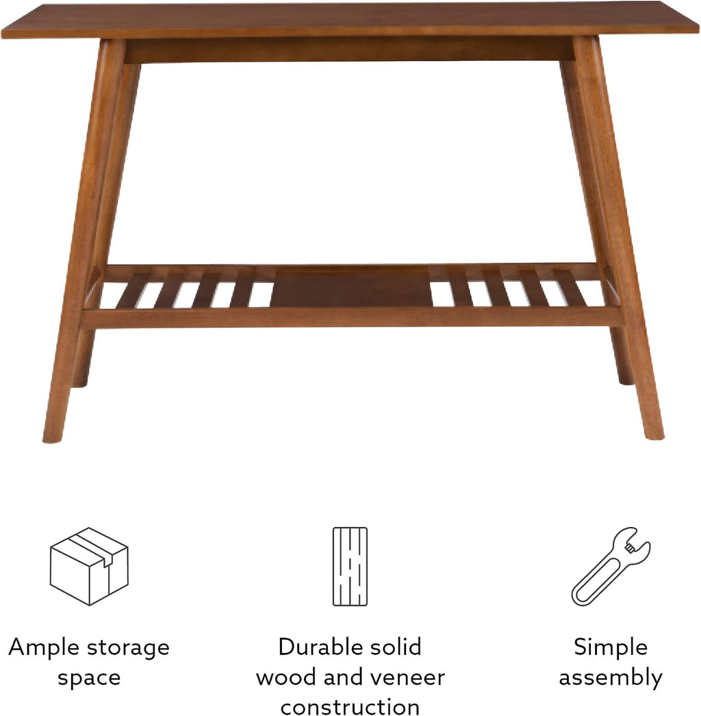 Melissa Mid-Century Modern Walnut Console Table