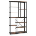 79 Inches Bookcase with Open Shelves, 9-Tier Industrial Bookshelf, 10 Cubes Etagere Storage Shelves Display Shelf