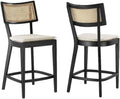 Caledonia Wood Counter Stools - Set of 2 in Black Beige