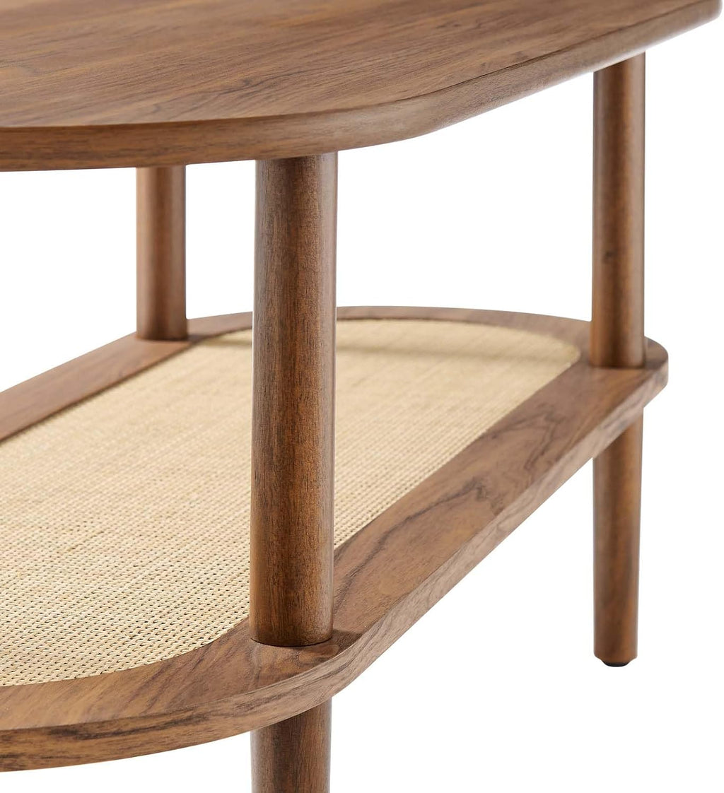 EEI-6526-WAL Torus Oval Coffee Table, Walnut