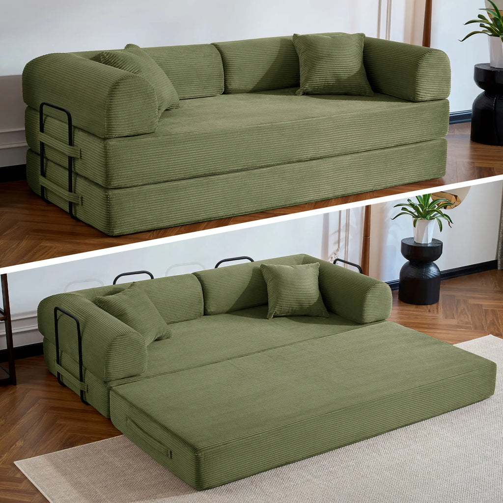 Corduroy folding convertible sofa bed