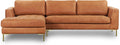 Cognac tan Italian leather sectional