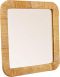 Natural square rattan wall mirror