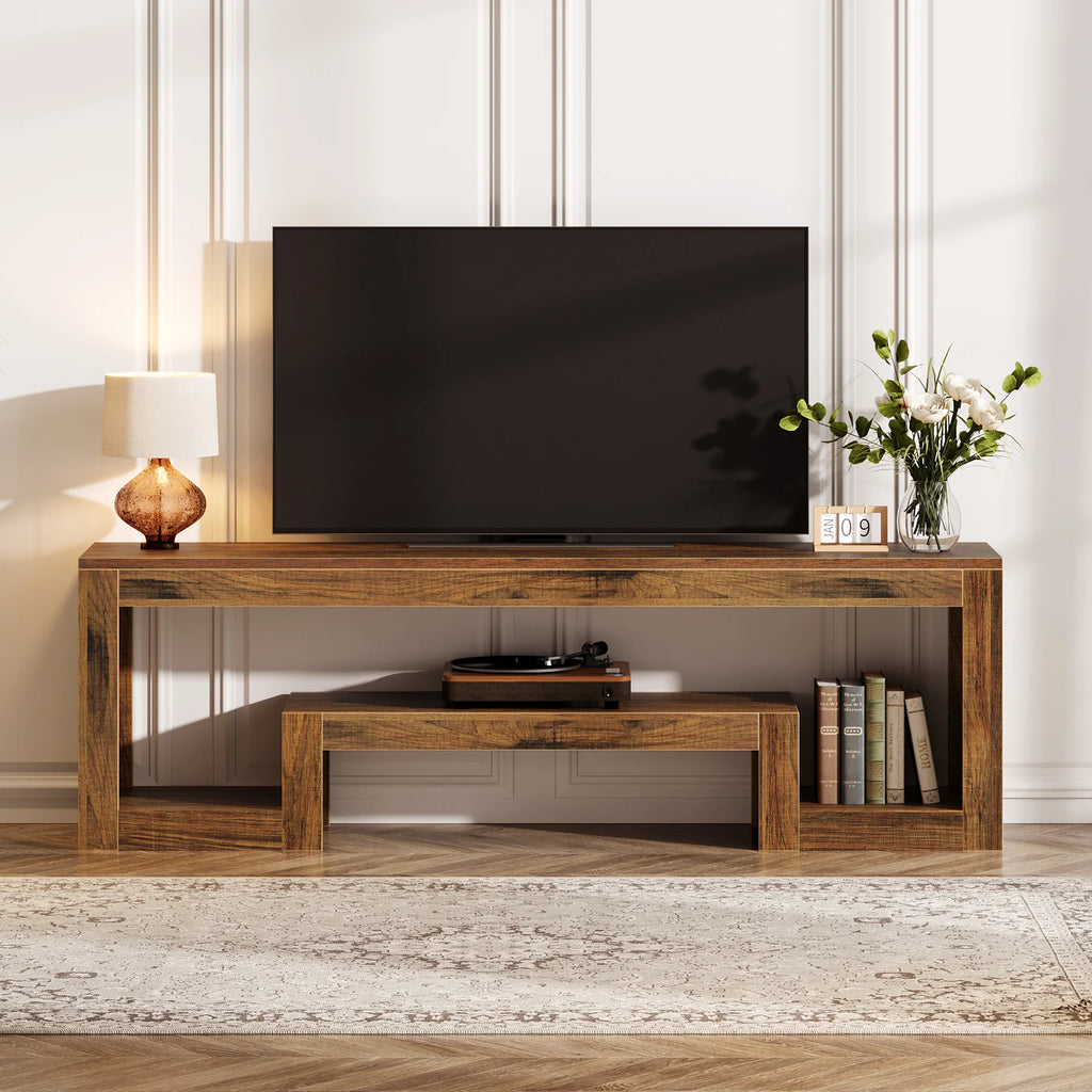 Rustic brown farmhouse TV stand