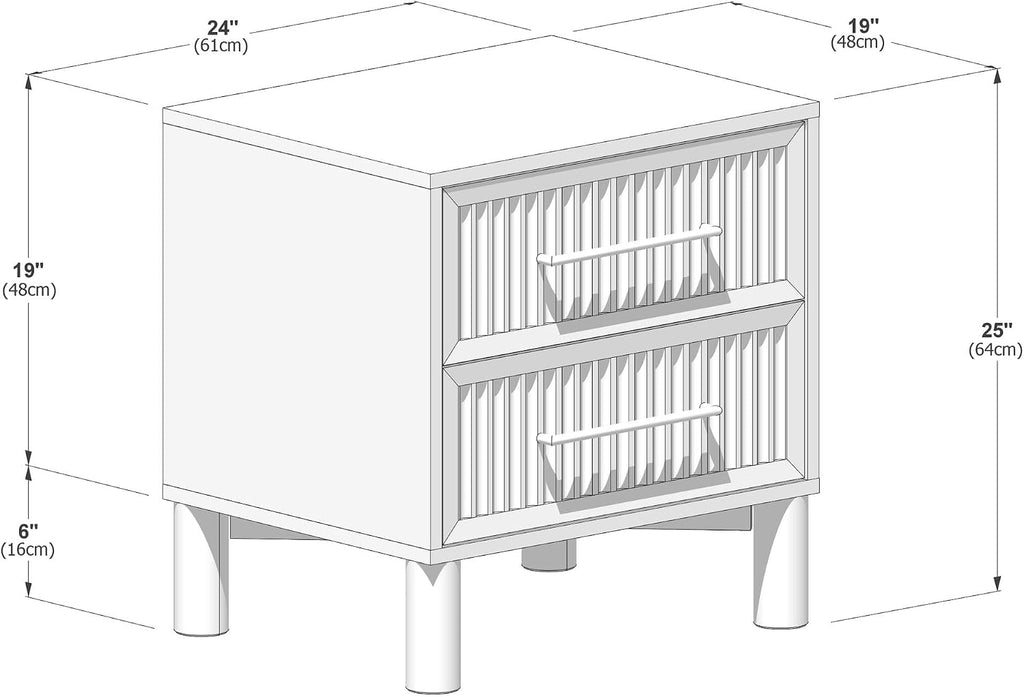Sera 2-Drawer Nightstand, Pecan