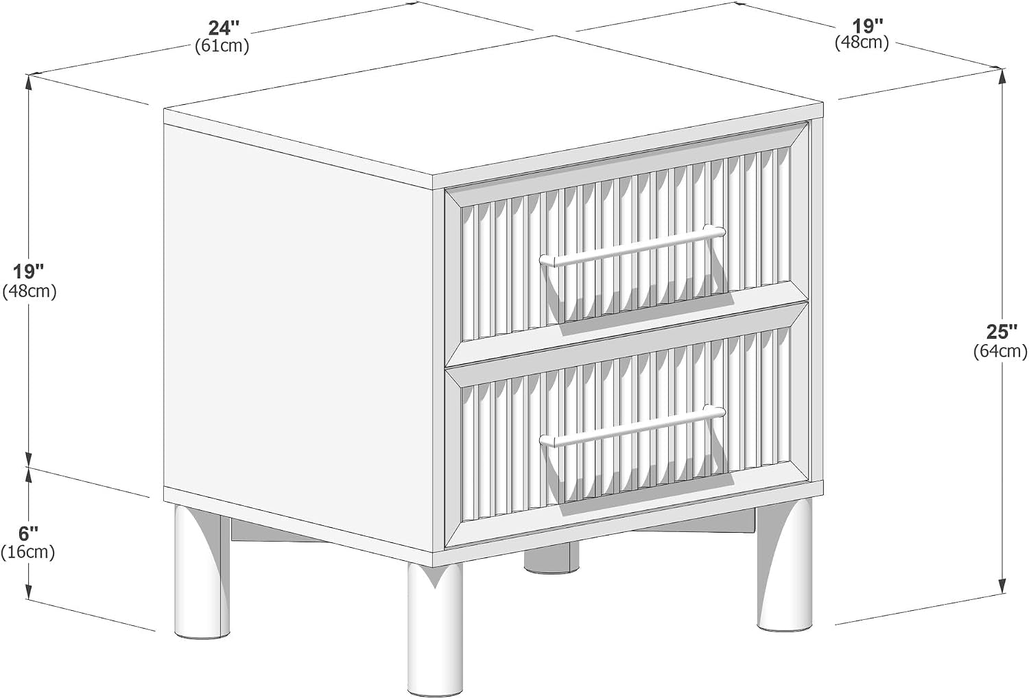 Sera 2-Drawer Nightstand, Pecan