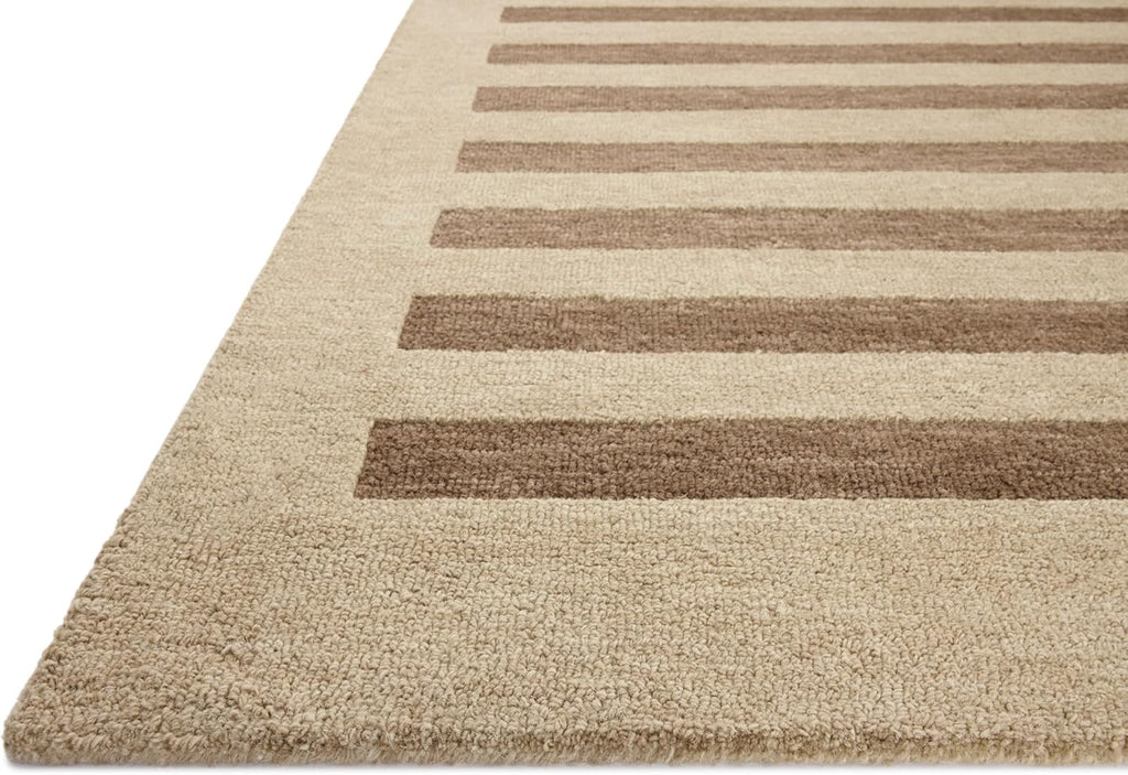 Loloi Leanne Ford Craven Oatmeal/Bark 7'-9" X 9'-9" Area Rug | CVN-05 Approx. 8X10 Beige Living Room Dining Room Bedroom, Classic, Organic, Hand-Tufted, Area Rug