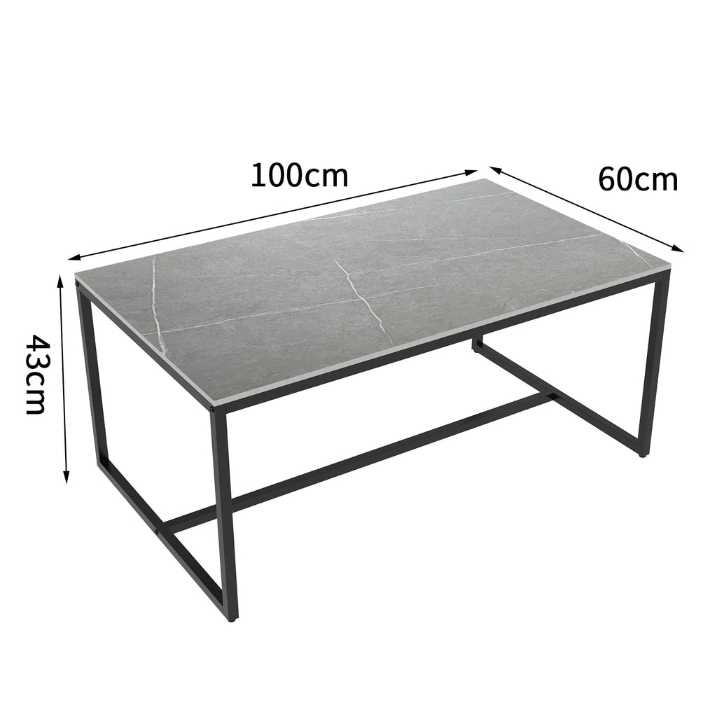 Marble and metal frame accent table