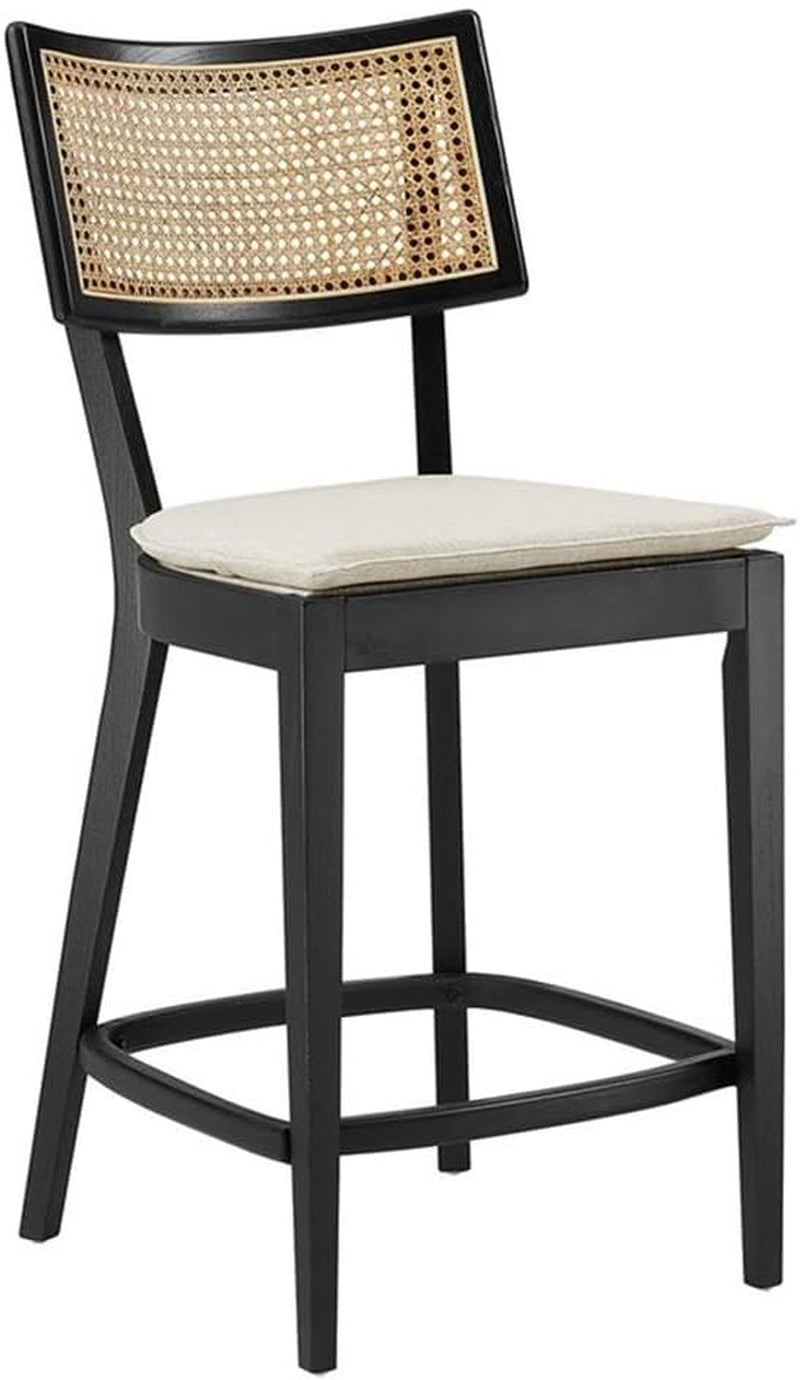 Caledonia Wood Counter Stools - Set of 2 in Black Beige