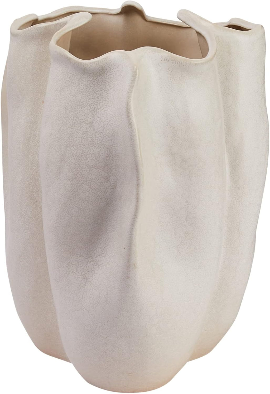 Organically Shaped Stoneware Vase, White