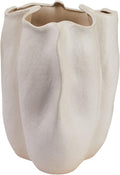 Organically Shaped Stoneware Vase, White