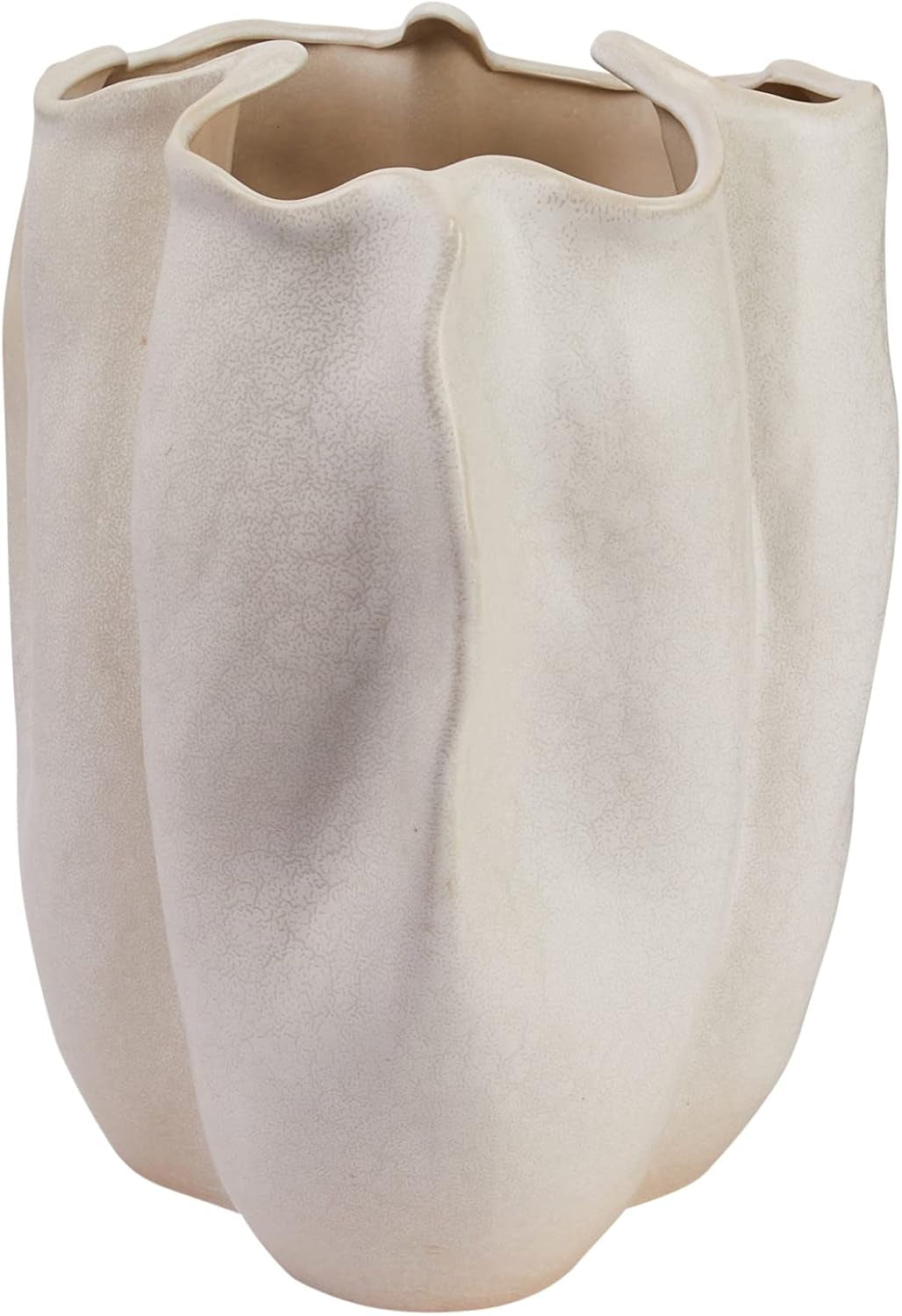 Organically Shaped Stoneware Vase, White