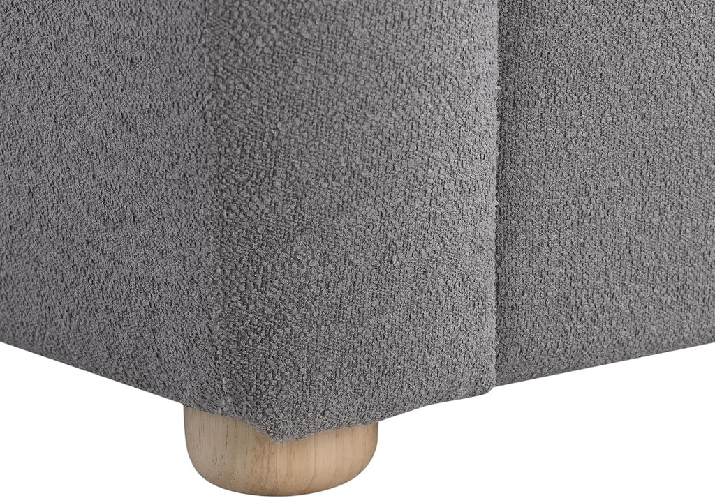 ® Jennifer 76" Sofa, Modern Style, Pocket Coil Comfort, Natural Wood Legs, Boucle Fabric, Gray
