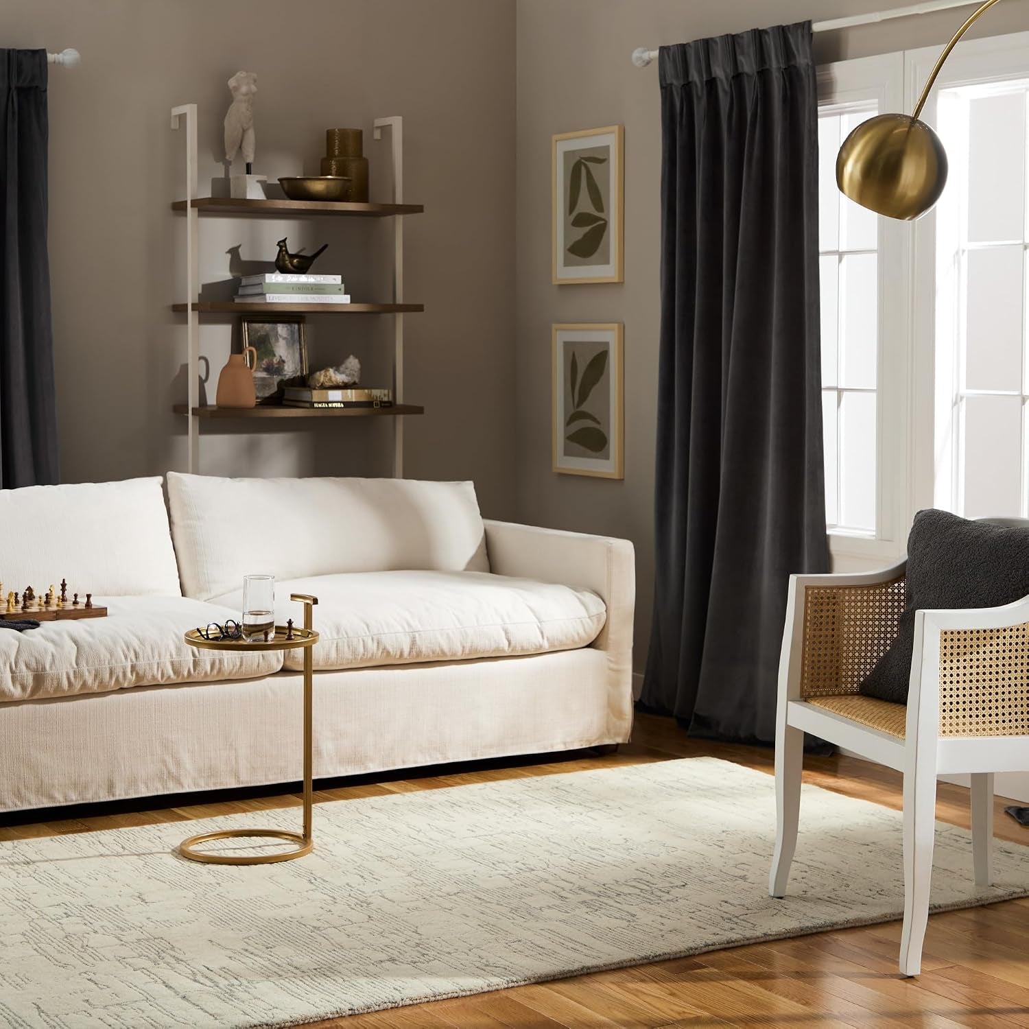 Beige and blue abstract wool area rug