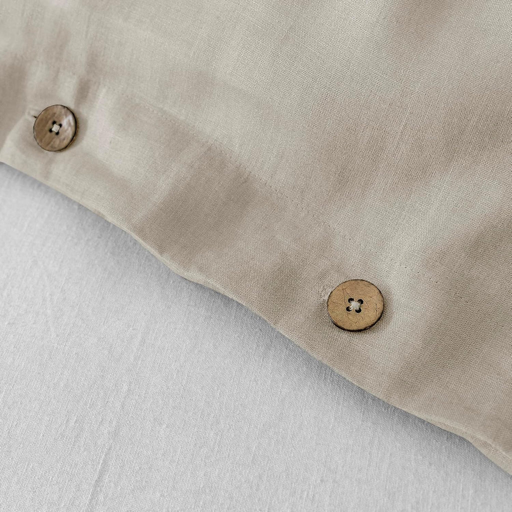 100% Pure Linen Duvet Cover Set King Size 104X90 Inch 3 Pieces (1 Duvet Cover, 2 Pillowcases) Soft and Breathable for All Season with Coconut Button Closure, Suitable for Hot Sleepers