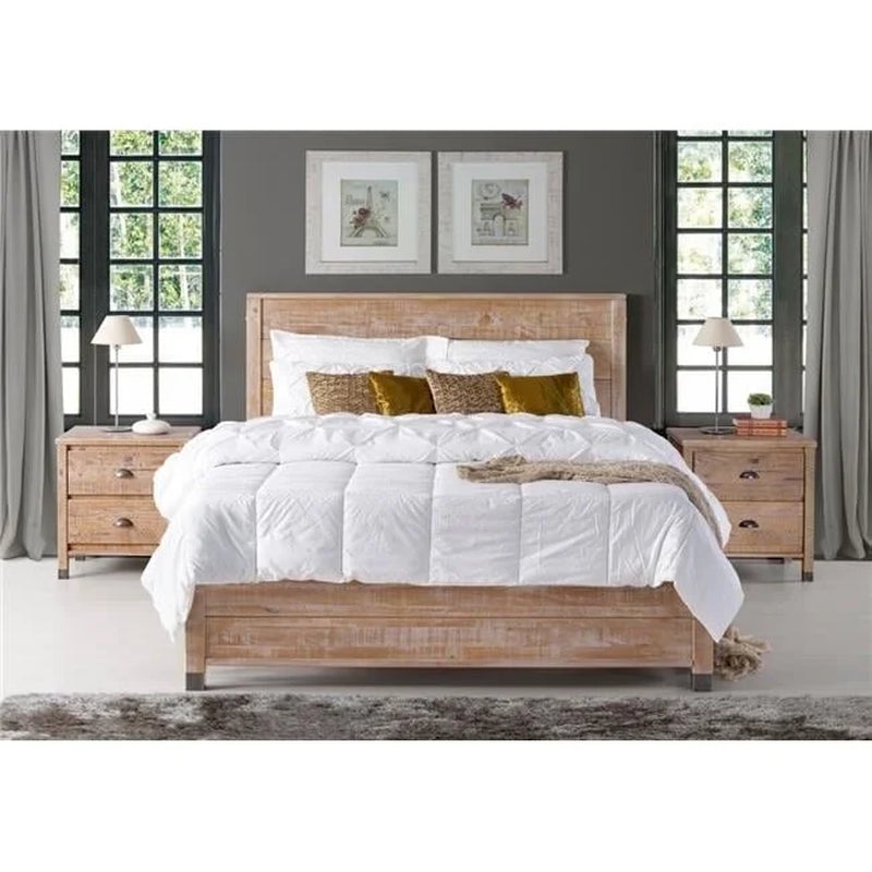 Baja Solid Wood King Platform Bed in Barnwood