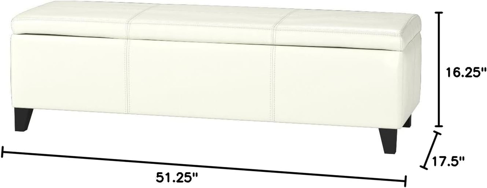 Christopher Knight Home Glouster PU Storage Ottoman, Ivory