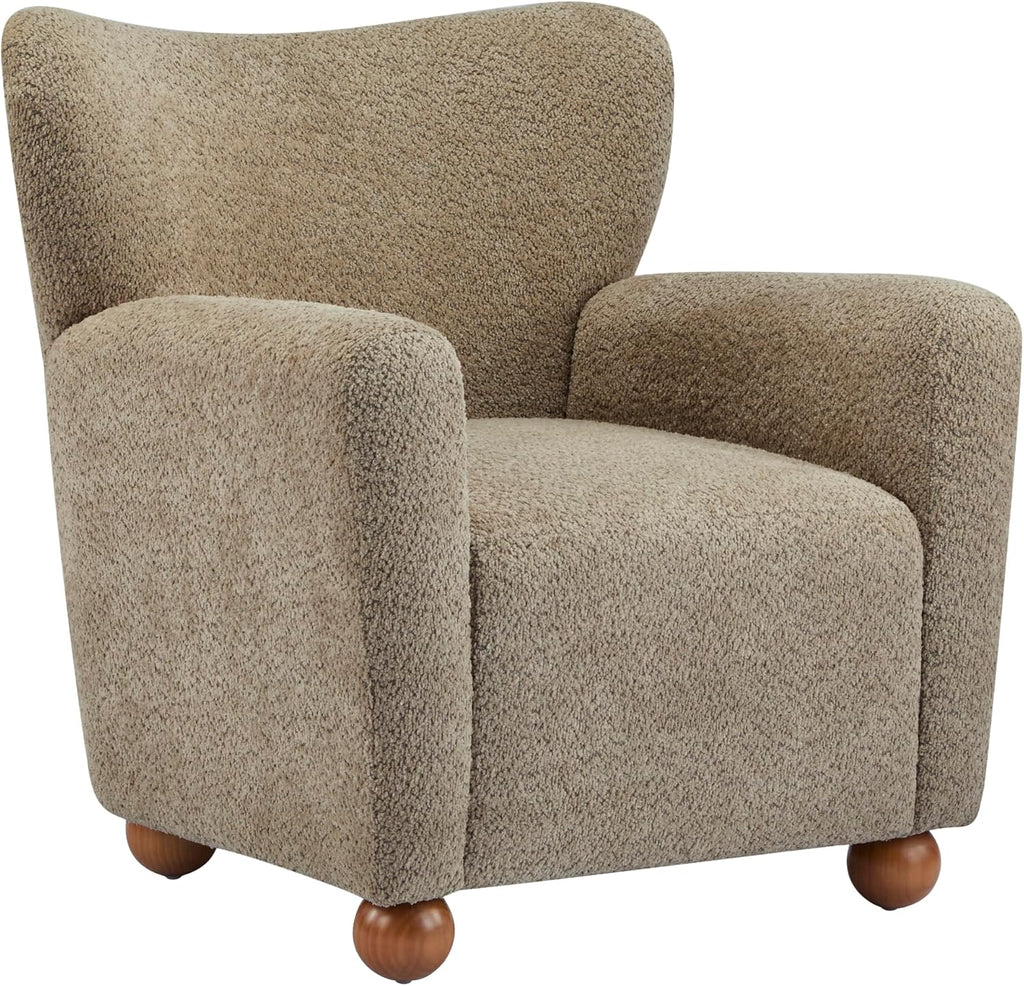 Light brown wingback accent chair