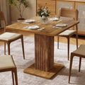 Dining Table for 4, 90 Cm X 80 Cm X 75 Cm Small Kitchen Table with Sturdy Base, Farmhouse Dinner Table for Dining Room, Living Room, Kitchen, Brown