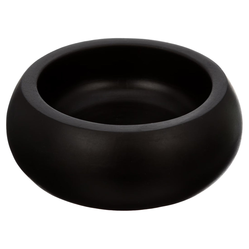 Small Wood Serving Bowl, Black, 2-Pack