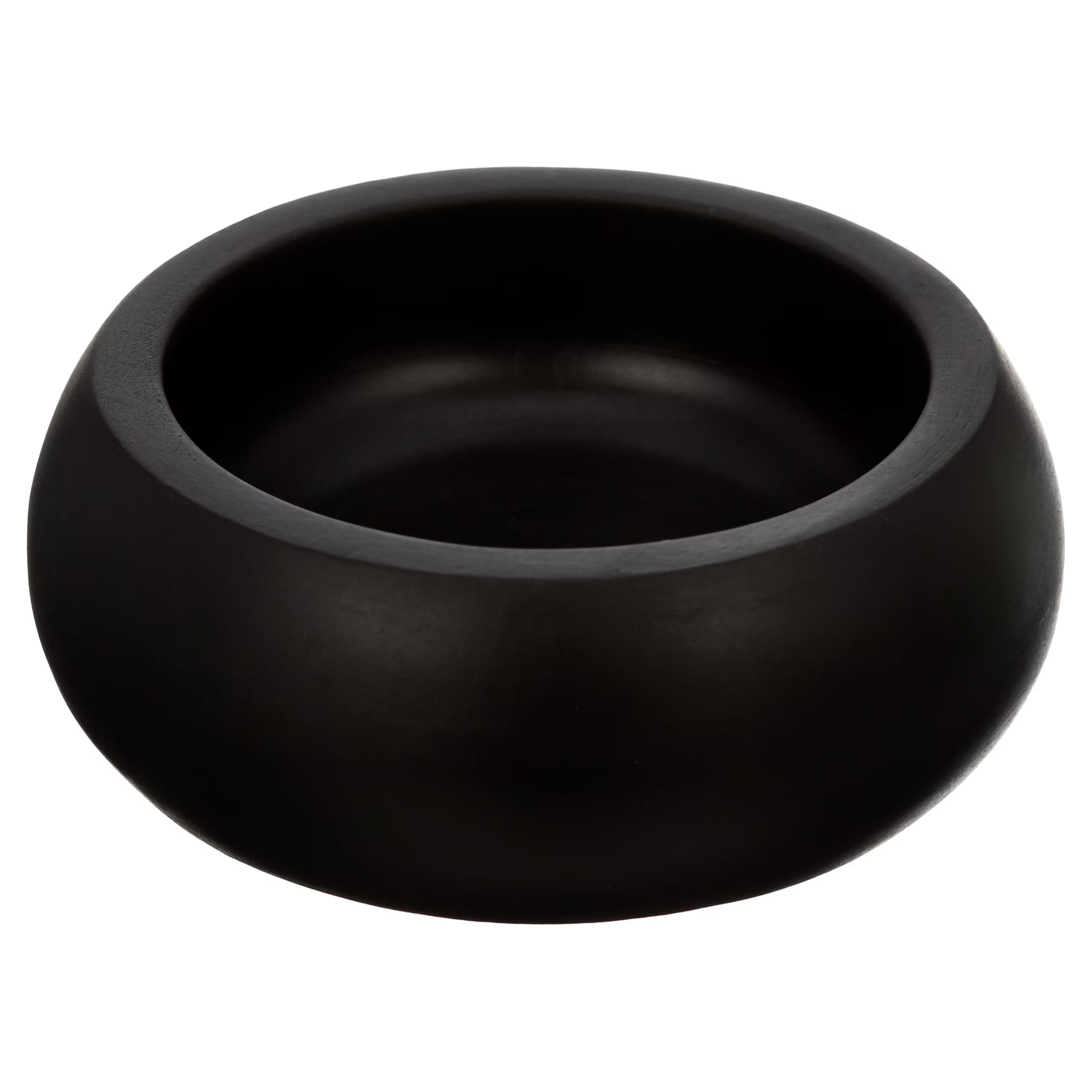 Small Wood Serving Bowl, Black, 2-Pack