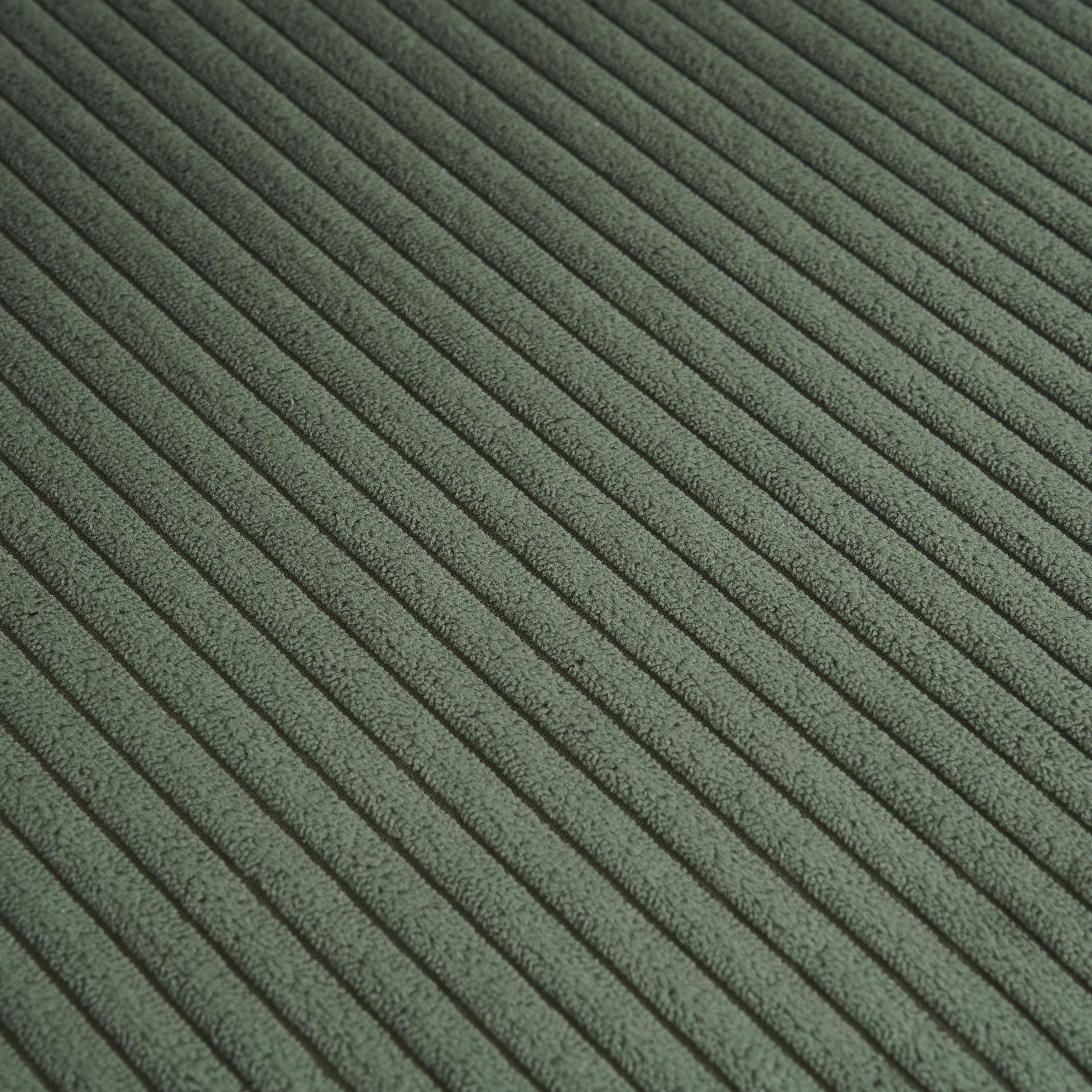 Olive drab corduroy L shaped sleeper sectional