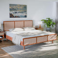 Dark chocolate acacia wood king bed frame