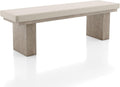 Natural wood upholstered dining bench